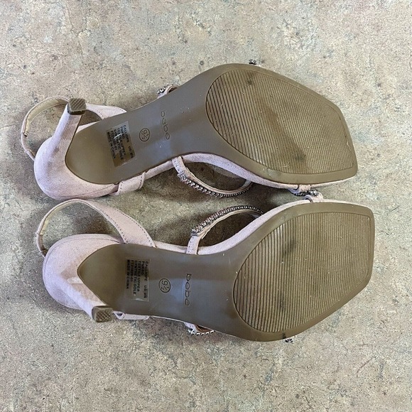 Bebe Calliope Rhinestone Square Toe Stiletto Heels Pink Women’s Size 9.5 - Picture 10 of 12